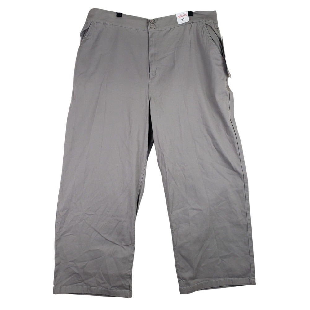 Celebrity Pink Hi-Rise Wide Leg Pants Womens 2X Frost Gray Casual Workwear